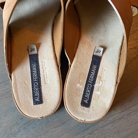 Alberto Fermani brown leather slip on sandals 38 - Picture 3 of 8